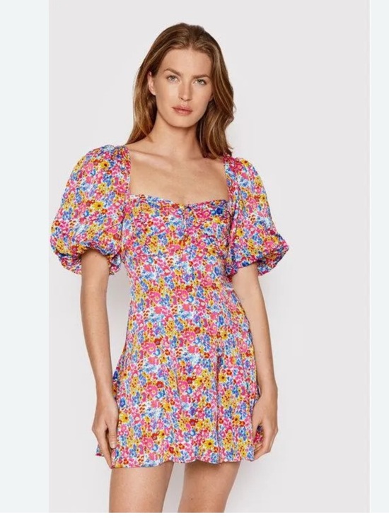 For Love And Lemons Dresses & Skirts - For Love & Lemons Sasha Mini Dress Blue Dizzy Floral